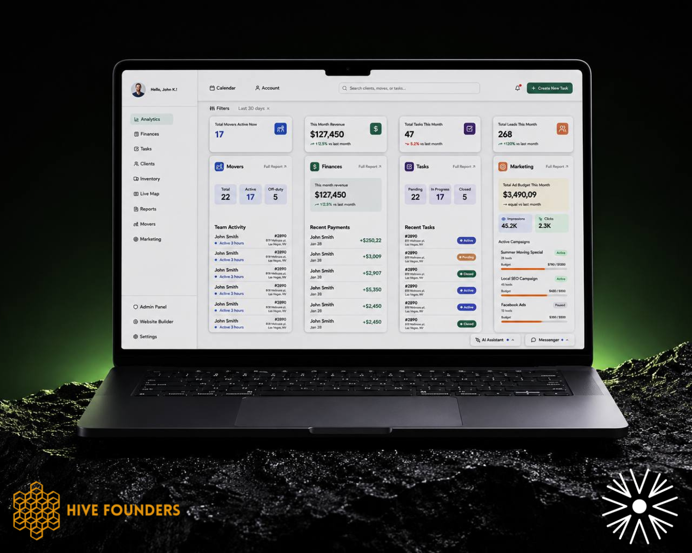 MoveStacks CRM dashboard preview